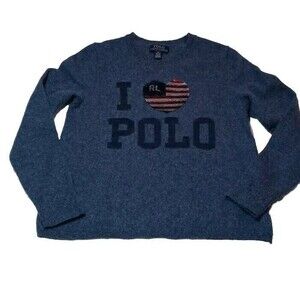 Polo By Ralph Lauren Wool Sequin Heart Girls Sweater